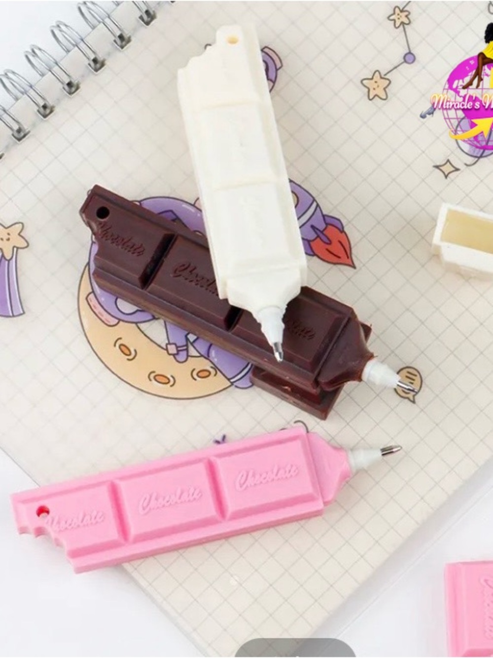 Chocolate Bar Correction ink pen - Pink, White, Brown ( 1 )